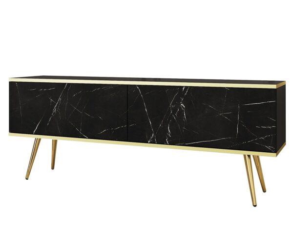 Έπιπλο τηλεόρασης ORO Μάρμαρο+ χρυσό 135x53x32cm