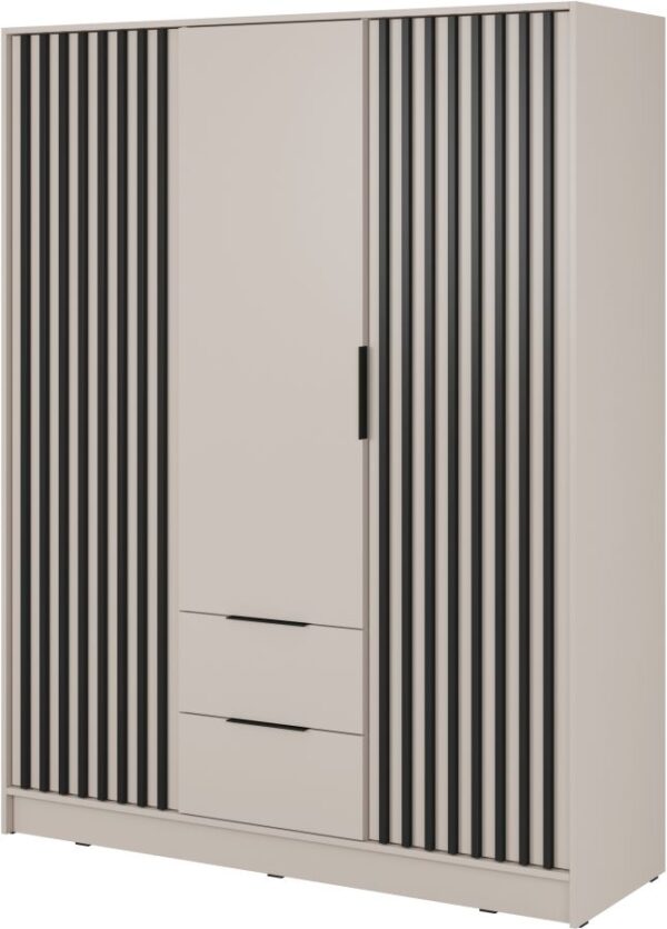 Ντουλάπα Nelly Τρίφυλλη Λευκό Kazmir 155x200x51cm