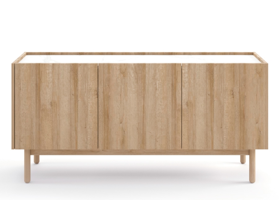 Μπουφές BOHO Φυσικό + Λευκό μάρμαρο 144x68x37cm