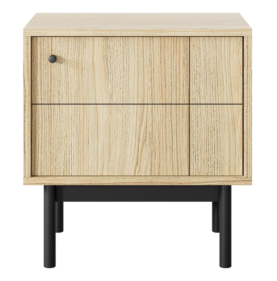 Κομοδίνο Japandi Φυσικό Dab linea 53x56x39cm