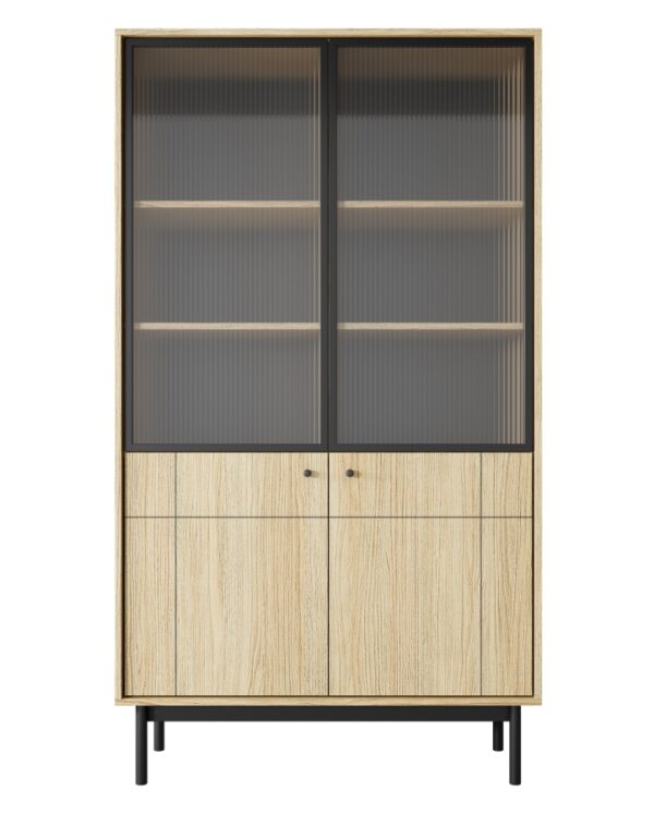 Βιτρίνα Japandi Φυσικό Dab linea 103x184x39cm