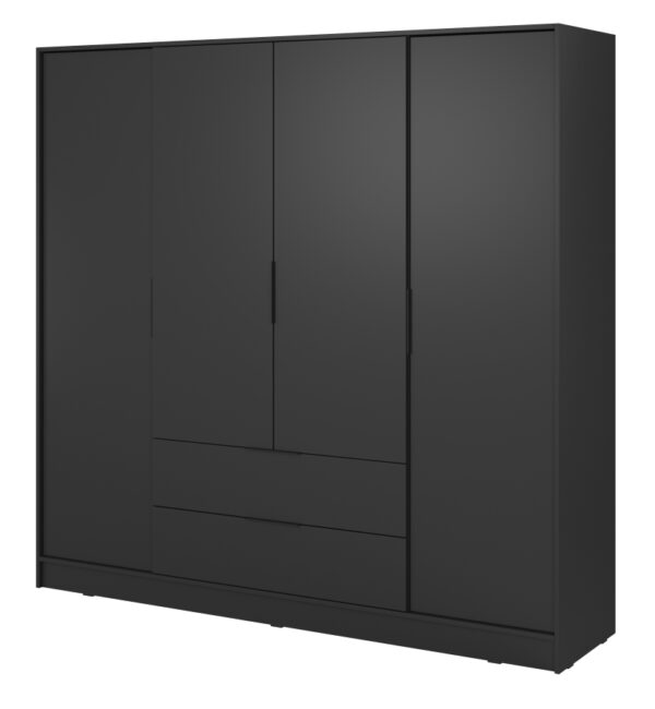 Ντουλάπα Kelly Ανθρακί 206x200x51cm