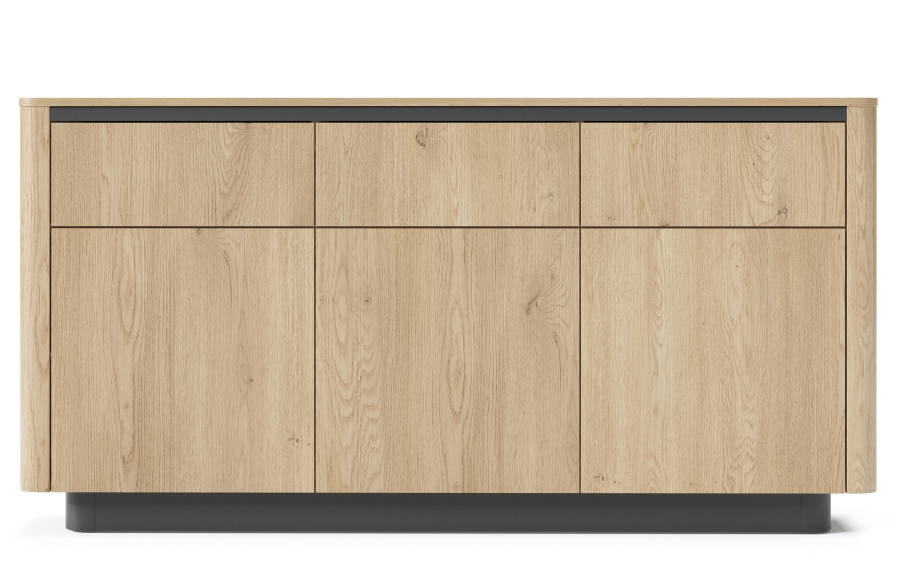 Μπουφές με συρτάρια Torro Φυσικό Cremona + Ανθρακί 163x82x38cm