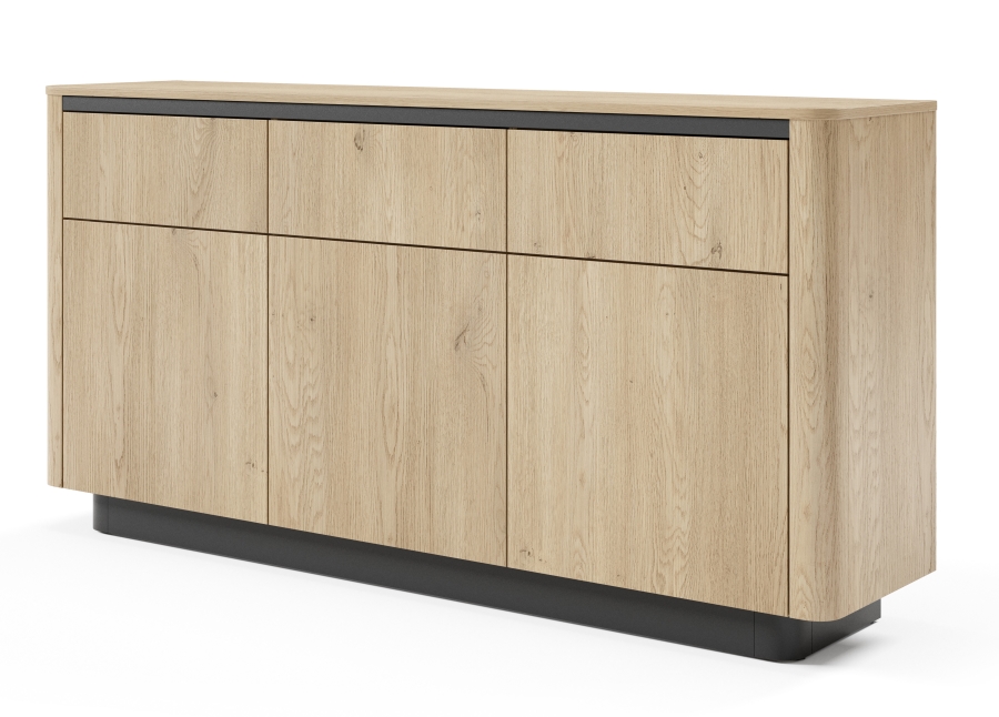 Μπουφές με συρτάρια Torro Φυσικό Cremona + Ανθρακί 163x82x38cm - Image 3