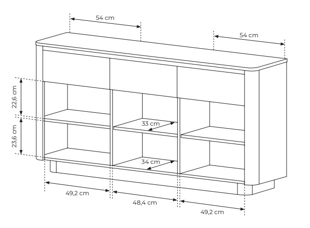 Μπουφές με συρτάρια Torro Φυσικό Cremona + Ανθρακί 163x82x38cm - Image 6
