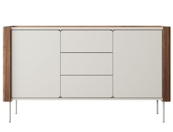 Μπουφές Wrap Λευκό Kazmir + Καρυδιά 141x82x39cm