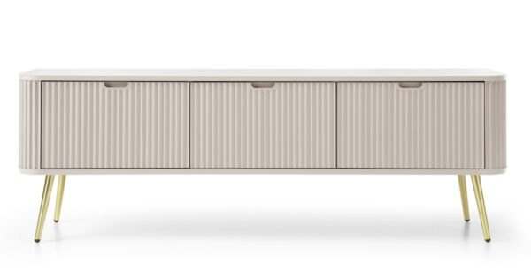 Έπιπλο τηλεόρασης Zova Λευκό Kazmir + Χρυσό 168x57x39cm