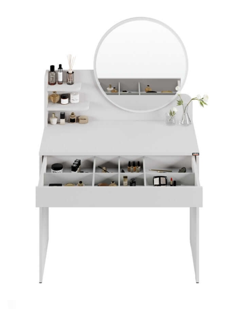 Τουαλέτα- μπουντουάρ MU-708-DD make up λευκή 90x138x45cm