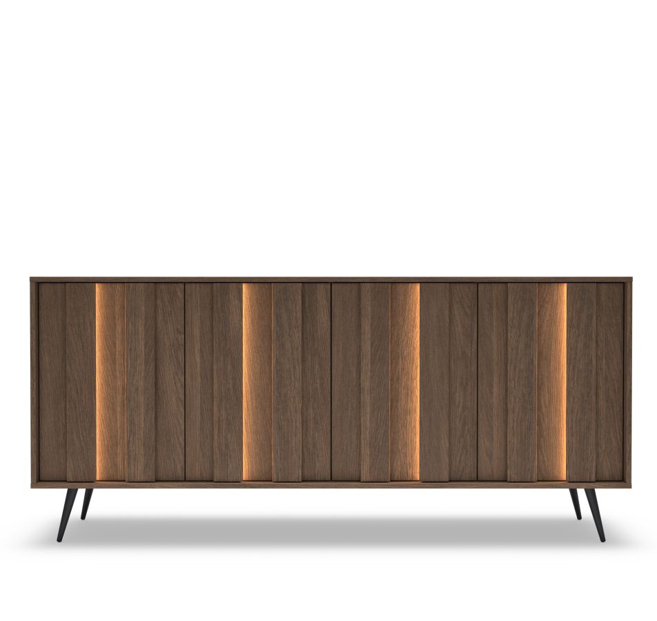 Μπουφές AMARO με φωτισμό Καρυδιά DAB DUNIN 183x83x40cm