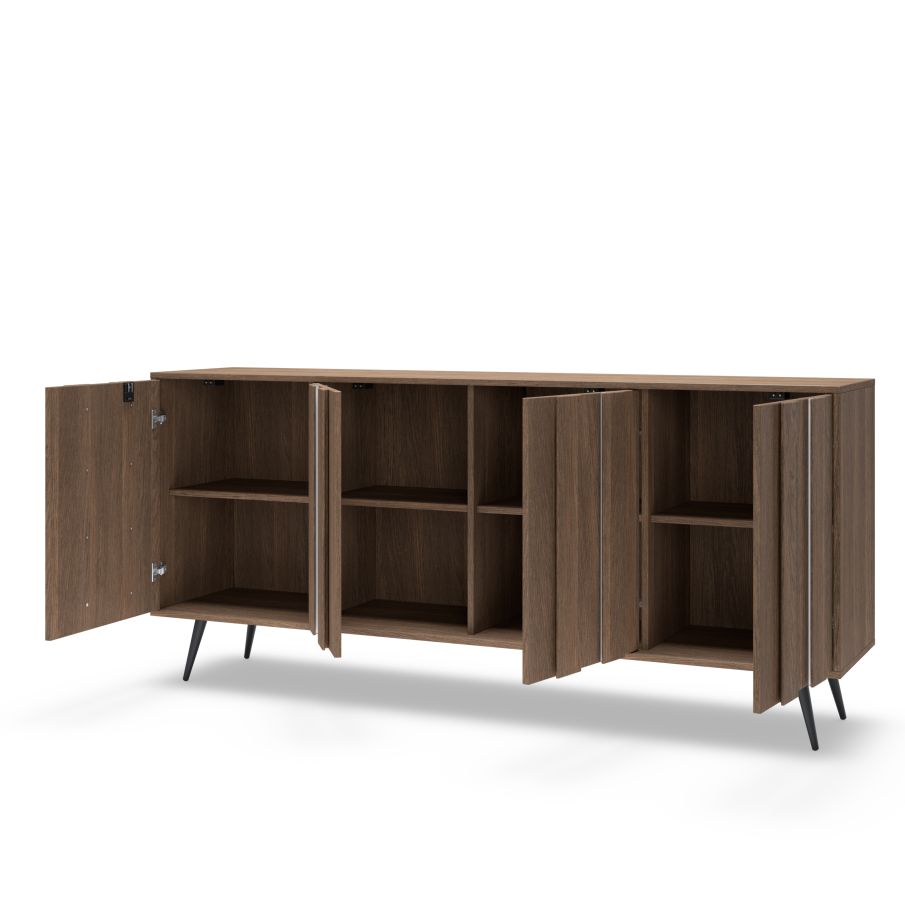Μπουφές AMARO με φωτισμό Καρυδιά DAB DUNIN 183x83x40cm - Image 6