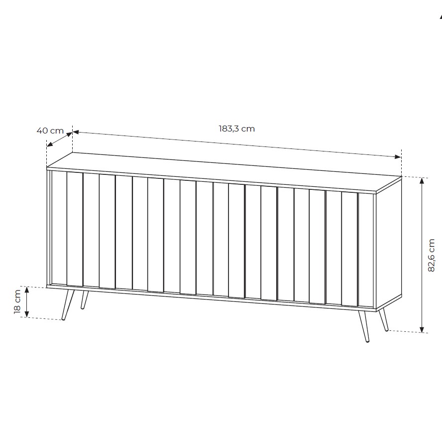 Μπουφές AMARO με φωτισμό Καρυδιά DAB DUNIN 183x83x40cm - Image 7