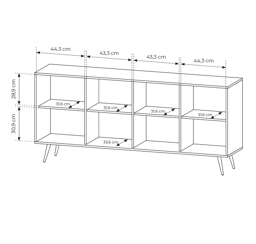 Μπουφές AMARO με φωτισμό Καρυδιά DAB DUNIN 183x83x40cm - Image 8