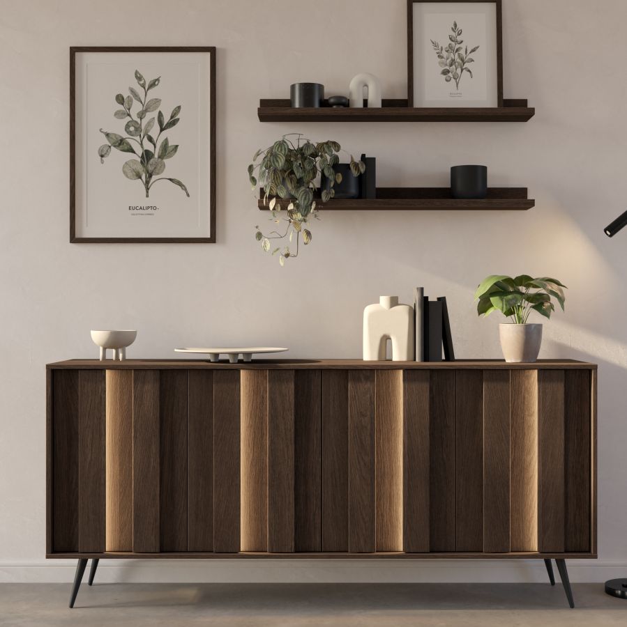 Μπουφές AMARO με φωτισμό Καρυδιά DAB DUNIN 183x83x40cm - Image 10