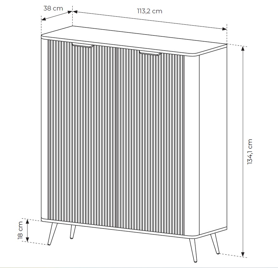 Μπουφές Lante μπεζ 113x134x38cm - Image 5