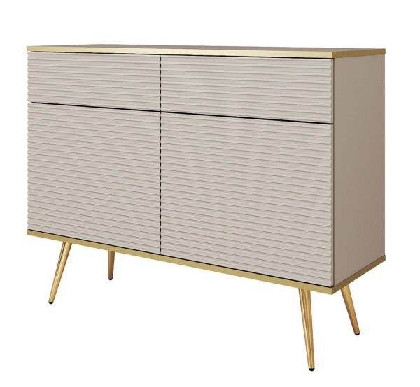 Μπουφές Oro MDF μπεζ με χρυσά πόδια  107x85x39cm