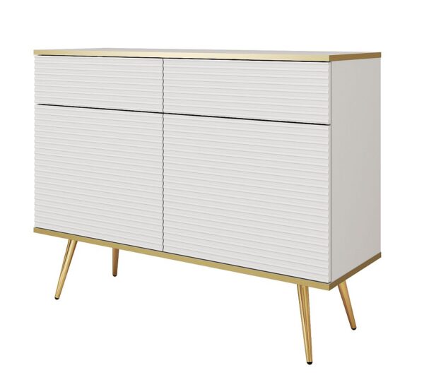 Μπουφές Oro MDF λευκό με χρυσά πόδια  107x85x39cm