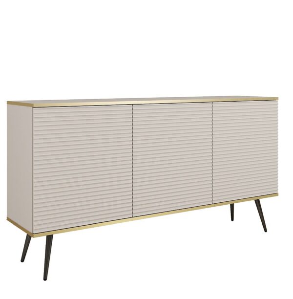 Μπουφές Oro MDF μπεζ με μαύρα πόδια 160x85x39cm