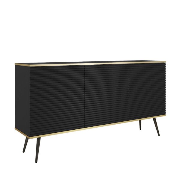 Μπουφές Oro MDF Ανθρακί με μαύρα πόδια 160x85x39cm
