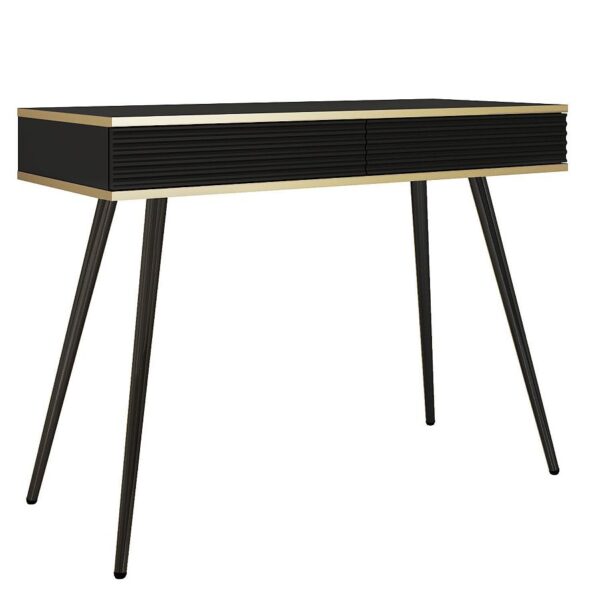 Κονσόλα Oro MDF ανθρακί με μαύρα πόδια 102x80x50cm