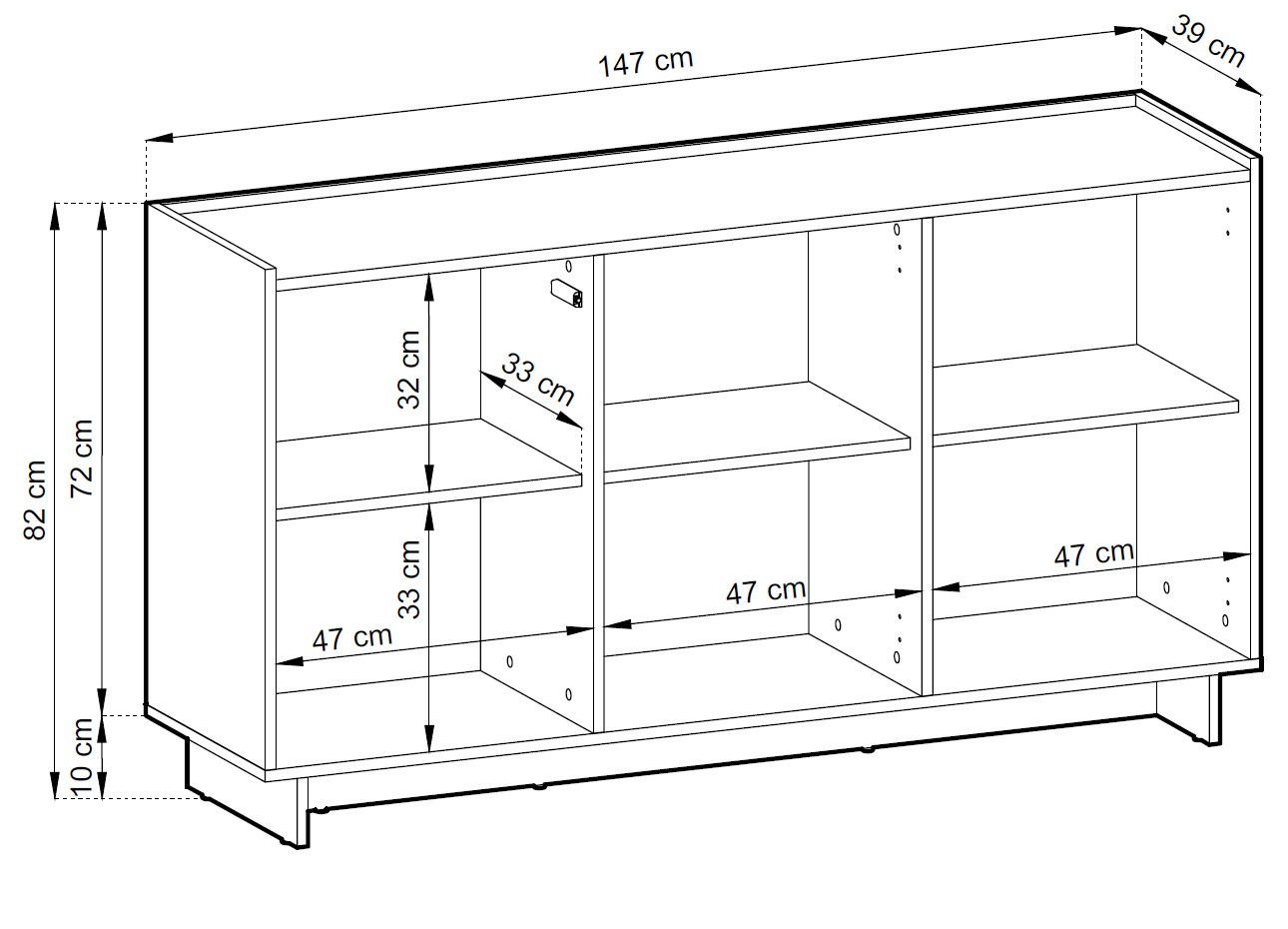 Μπουφές Yasumi Καραμελί Δρυς 147x82x39cm - Image 5