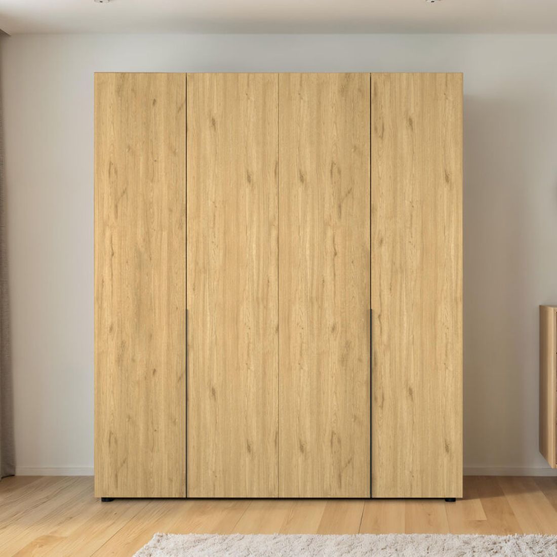 Ντουλάπα GRD-1740-FF Oryana τετράφυλλη Λευκή 180x210x62cm - Image 2