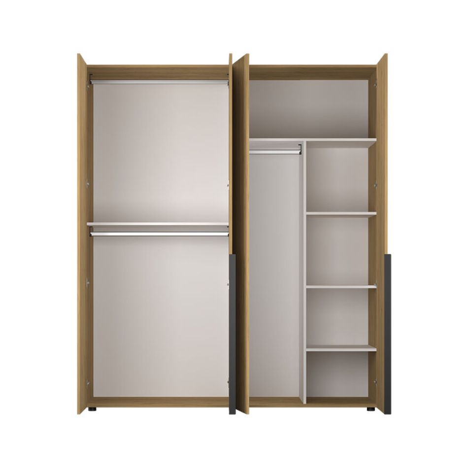 Ντουλάπα GRD-1740-FF Oryana τετράφυλλη Λευκή 180x210x62cm - Image 6
