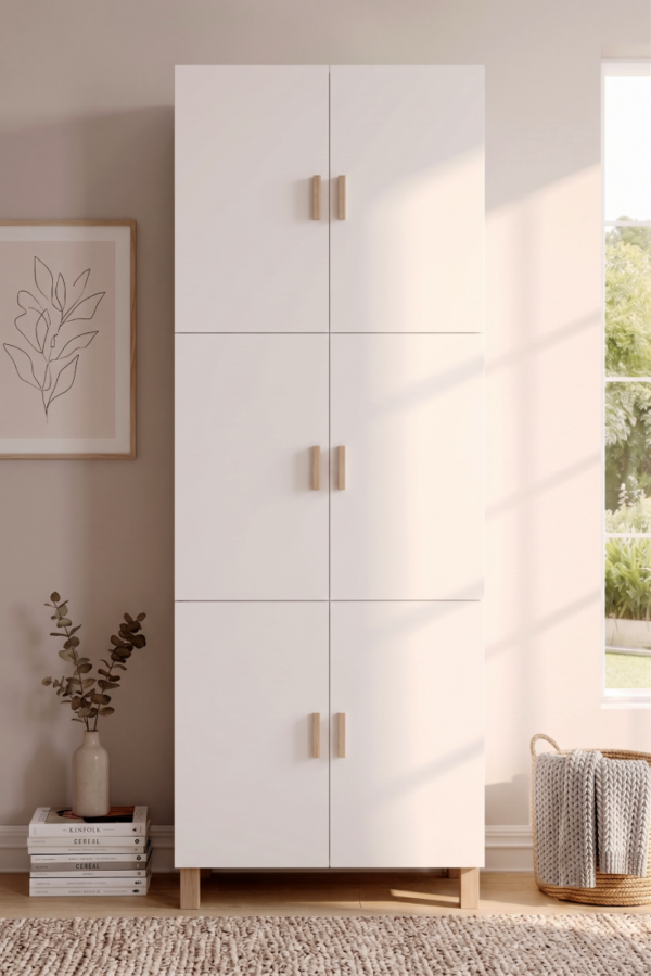 Στήλη OL1-W με 5 ράφια Λευκή 70x190x35cm