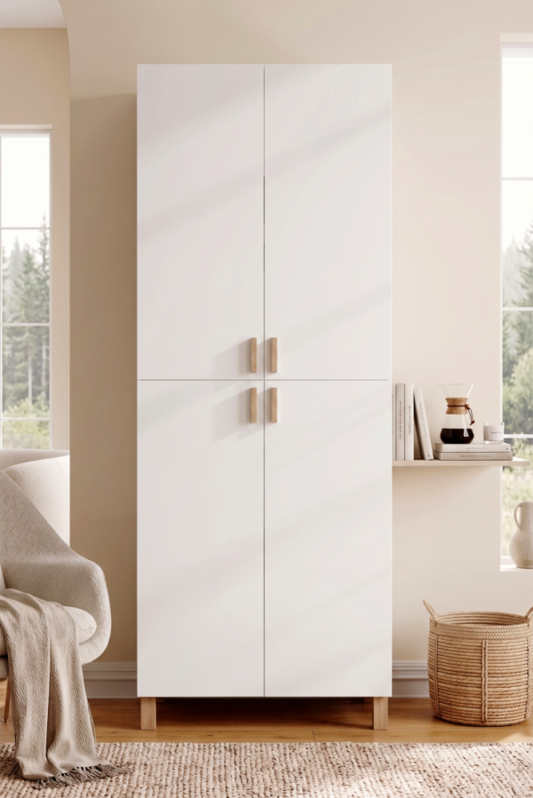 Στήλη OL2-W με 5 ράφια Λευκή 72x190x45cm
