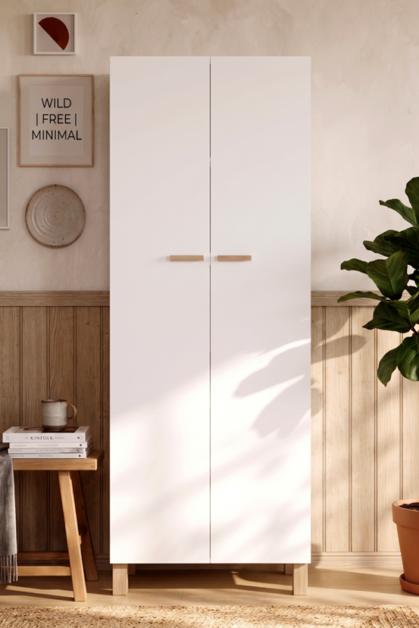 Στήλη OL7-W με 4 ράφια Λευκή 60x160x30cm