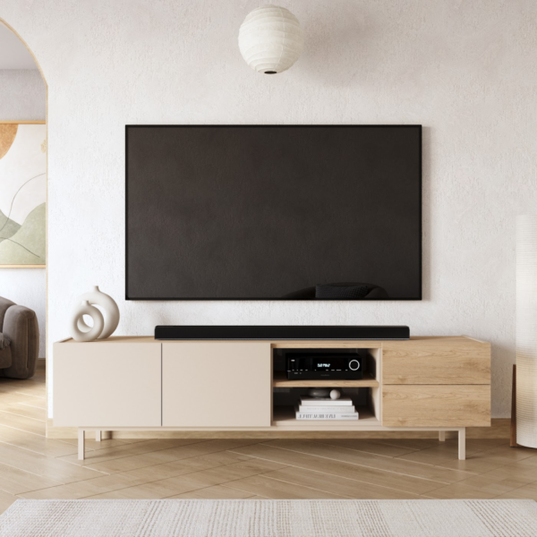 Έπιπλο Τηλεόρασης SEDRA με συρτάρια Μπεζ 180x49x42cm