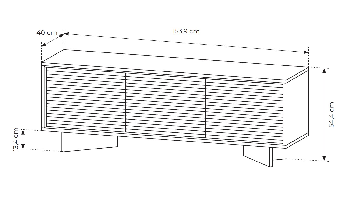 Έπιπλο τηλεόρασης Semi με φωτισμό φυσικό Boliwar + Cappucino 154x54x40cm - Image 6