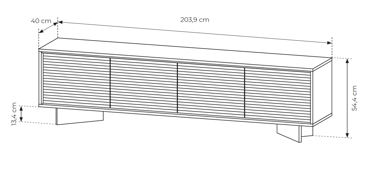 Έπιπλο τηλεόρασης Semi με φωτισμό φυσικό Boliwar + Cappucino 204x54x40cm - Image 6