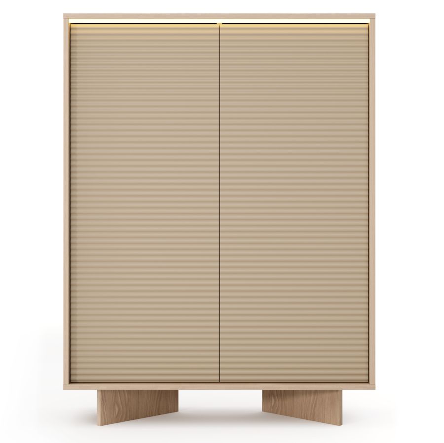 Μπουφές Semi SV με φωτισμό φυσικό Boliwar + Cappucino 104x138x40cm