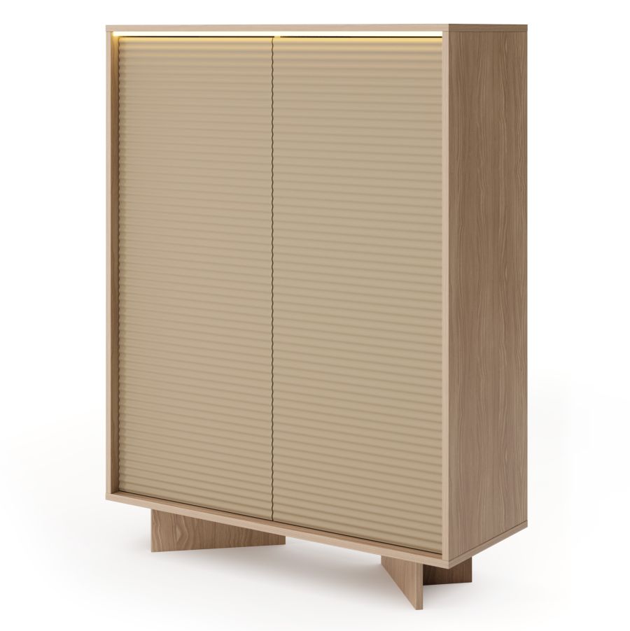Μπουφές Semi SV με φωτισμό φυσικό Boliwar + Cappucino 104x138x40cm - Image 8