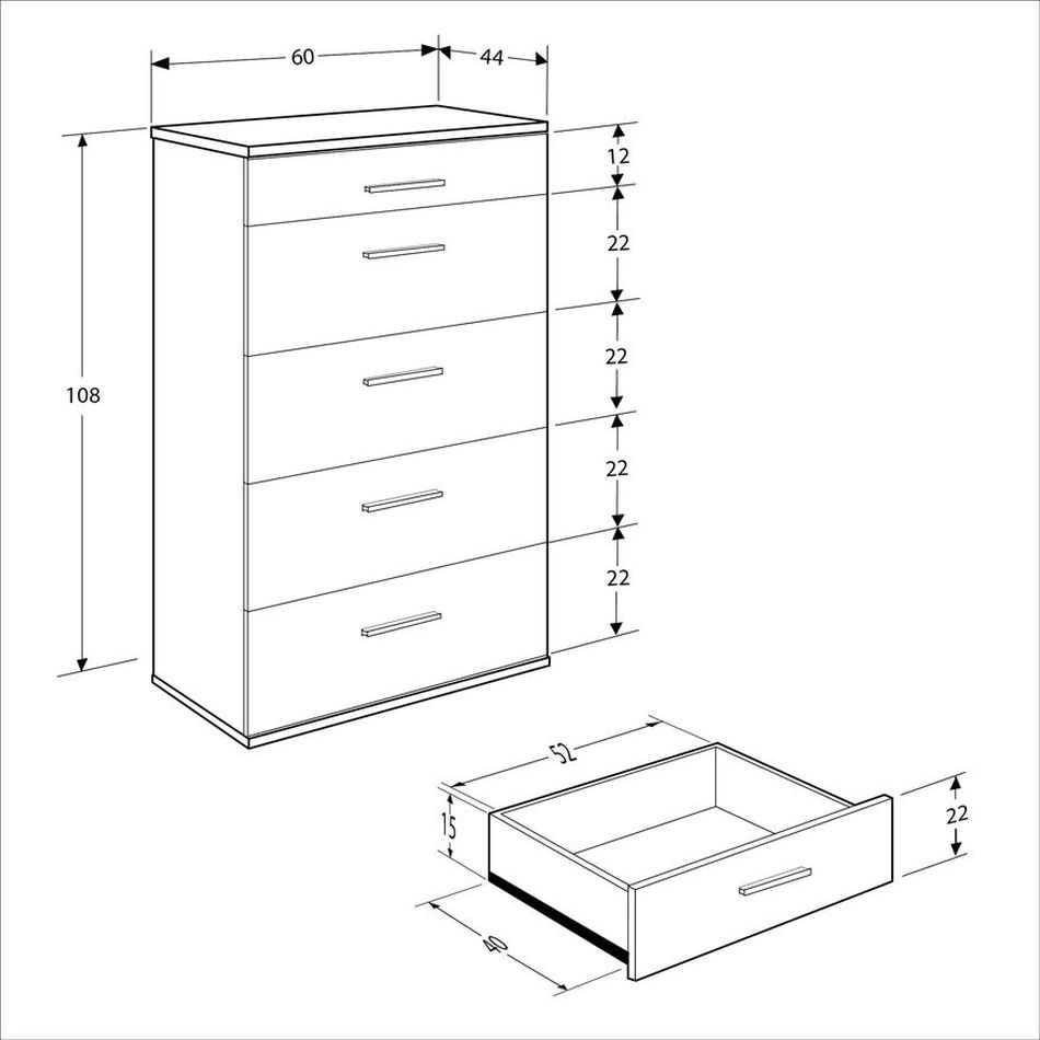 Συρταριέρα SFN-550-FF Trendline Φυσικό Florida 60x108x44cm - Image 7