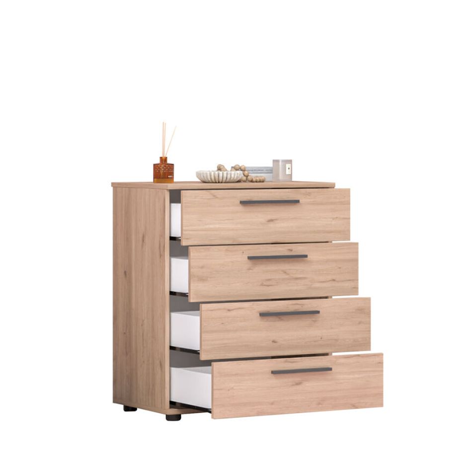 Συρταριέρα SFN-604-FF White Φυσικό Florida 65x78x41cm - Image 5