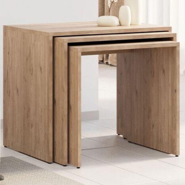 Σετ τραπεζάκια Ζιγκόν SHP-103-FF Φυσικό Florida 55x47x40cm