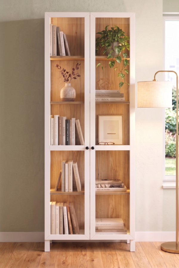 Βιτρίνα με φωτισμό YD Λευκή 63x184x32cm